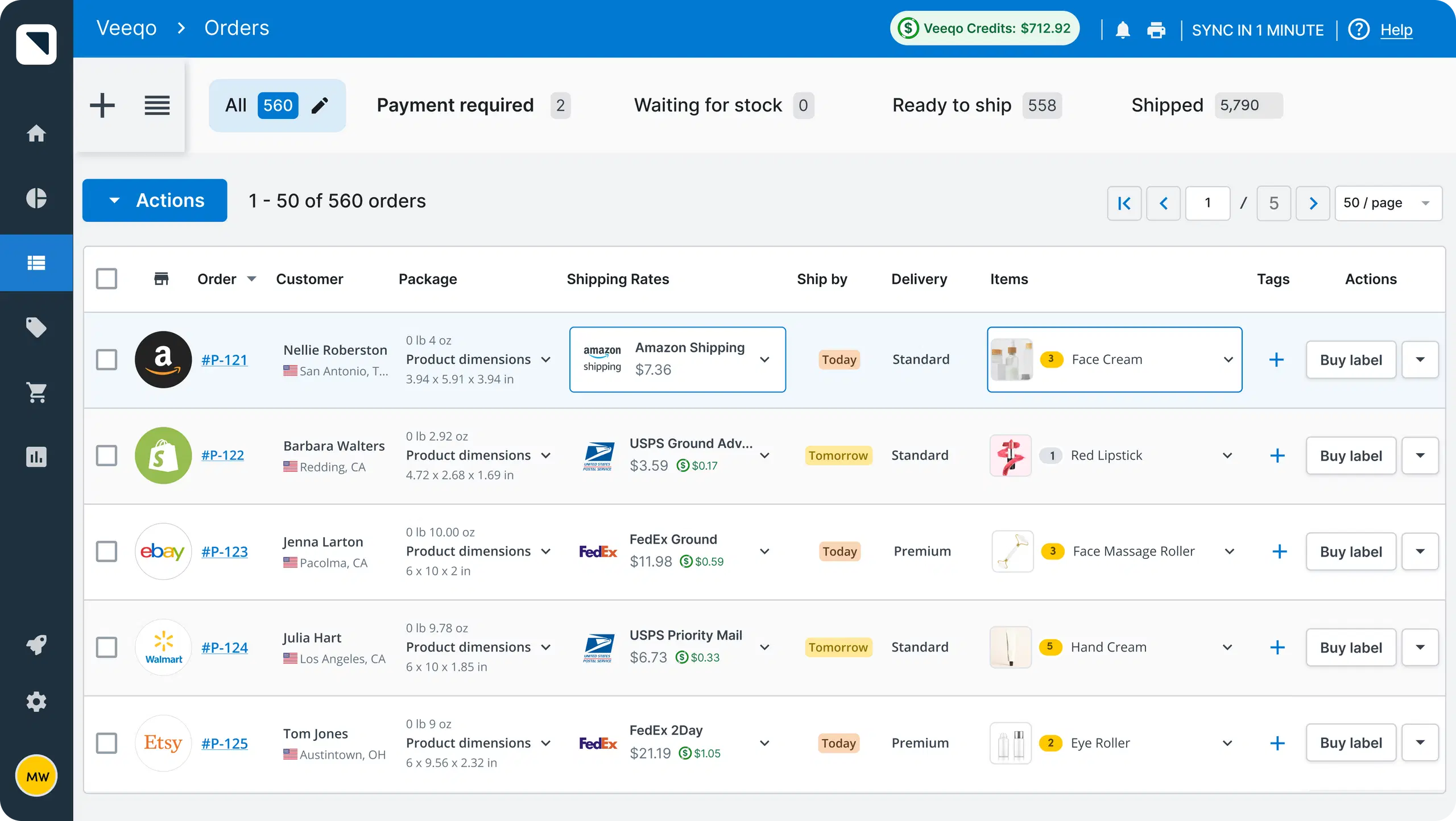 Veeqo screenshot 2