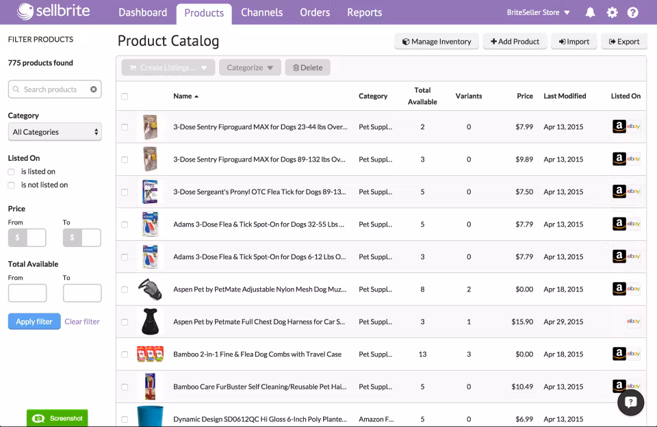 Sellbrite screenshot 3