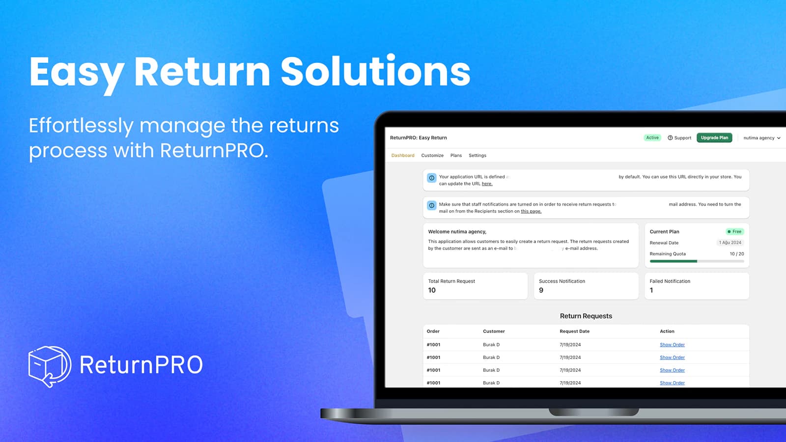 ReturnPRO screenshot 1